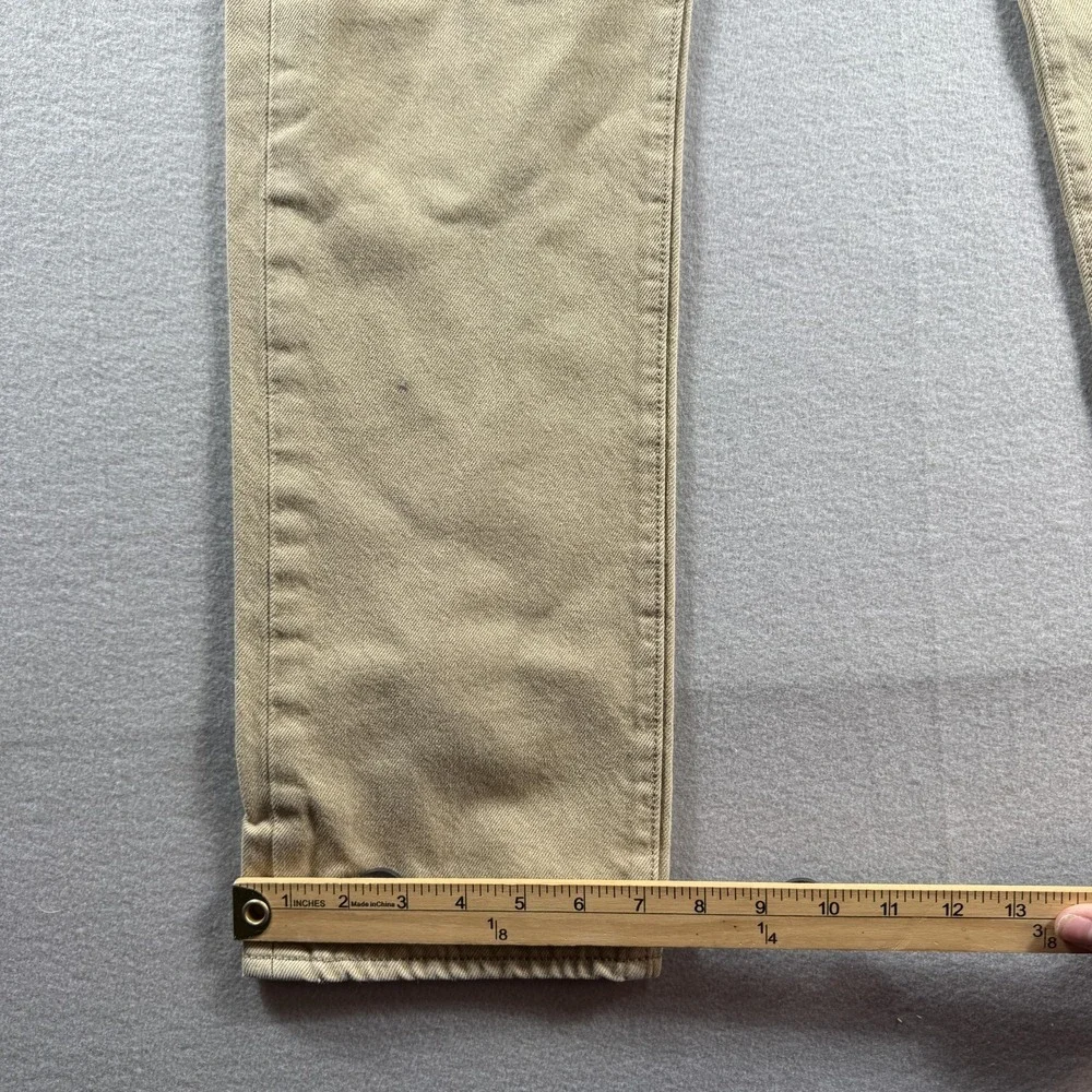 Levis 501 Jeans Mens 29x30 Beige Khaki Straight Leg Denim Button Fly Casual